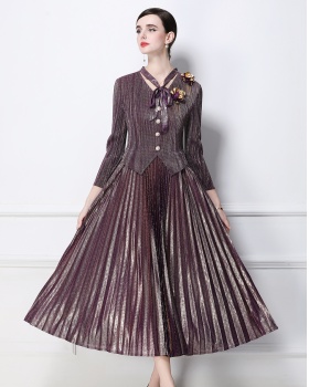 Long sleeve Pleats Please frenum dress