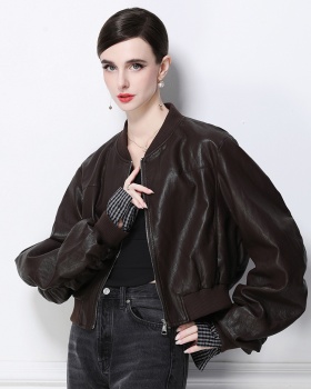 Retro European style jacket PU coat