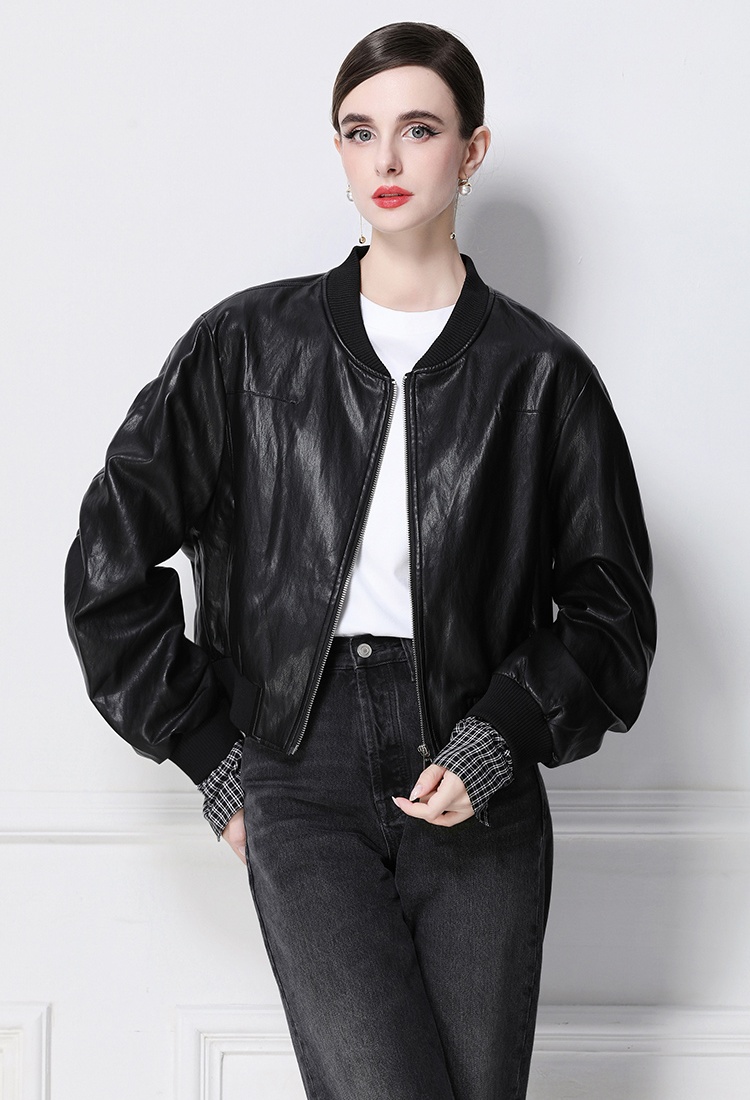 Retro European style jacket PU coat