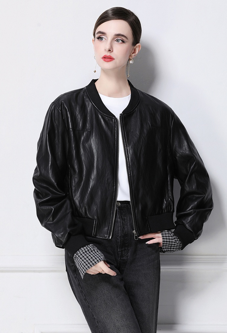 Retro European style jacket PU coat