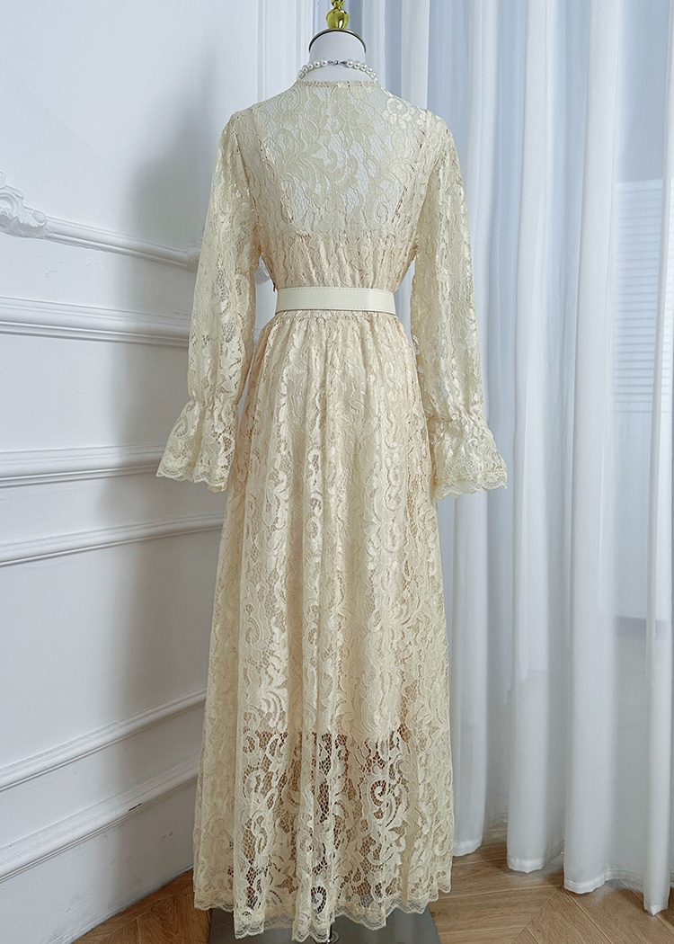 Court style chiffon dress splice crystal belt 2pcs set