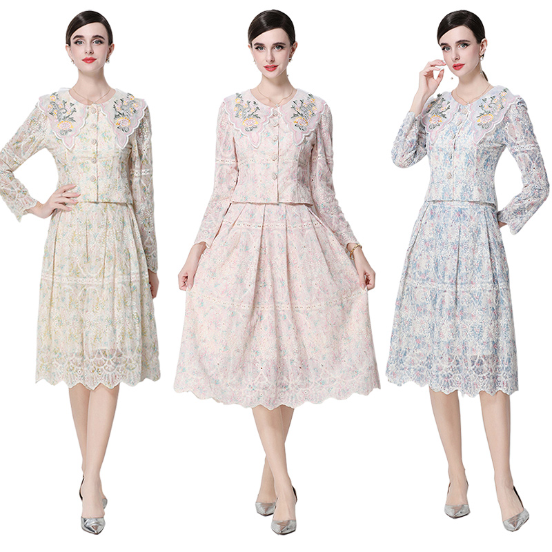 Light luxury fashion skirt printing tops a set