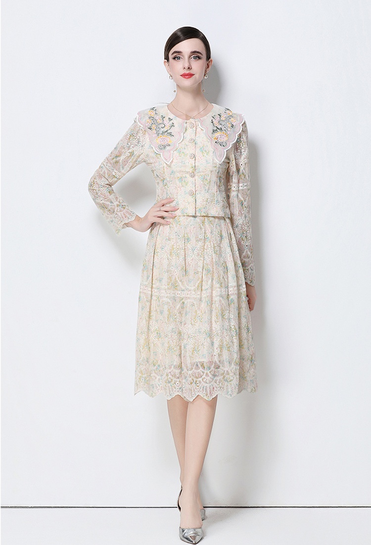 Light luxury fashion skirt printing tops a set