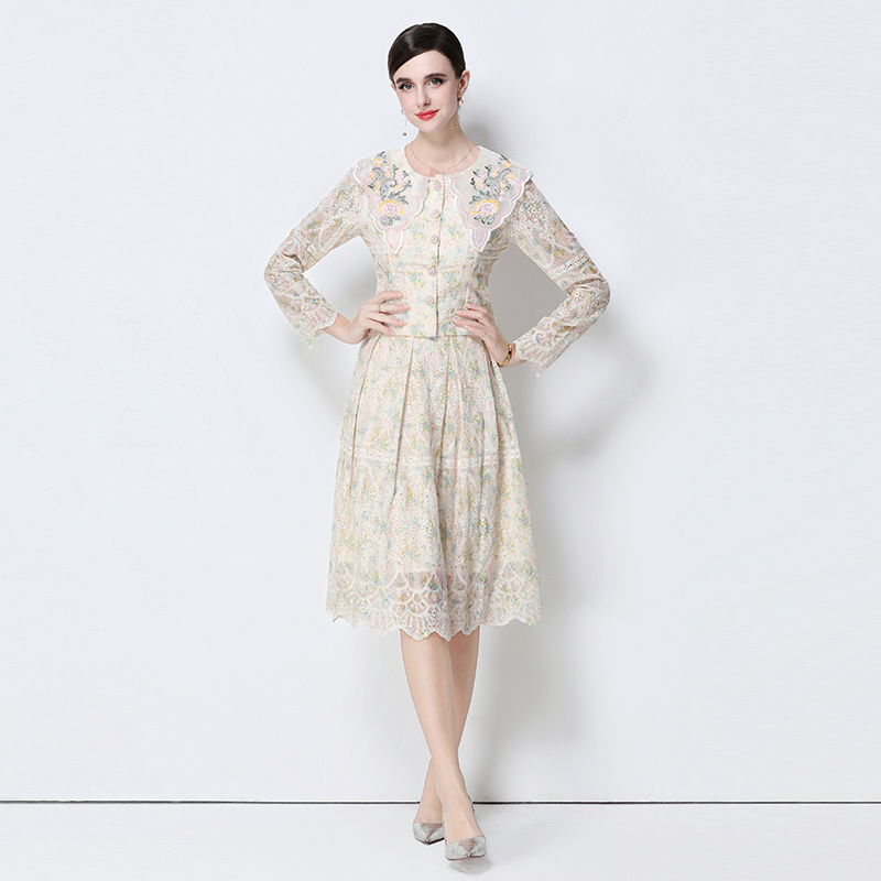 Light luxury fashion skirt printing tops a set
