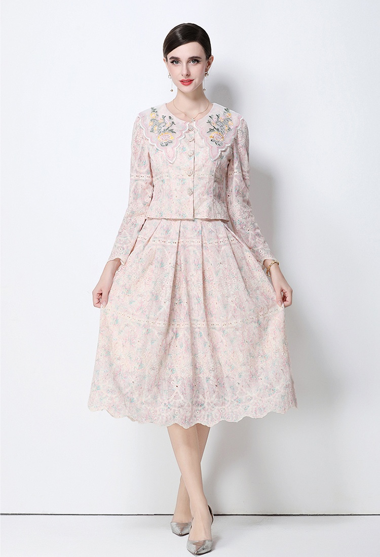 Light luxury fashion skirt printing tops a set