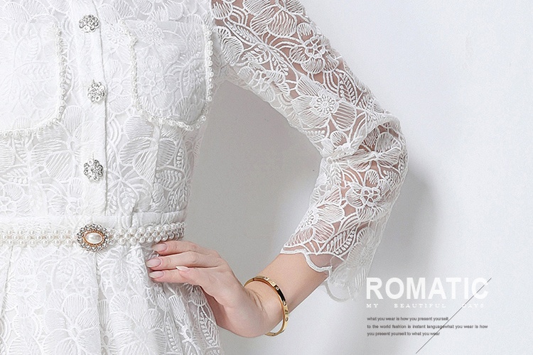 Slim embroidery fashion light luxury hollow dress