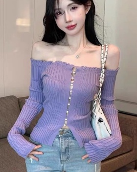 Knitted bottoming shirt enticement tops for women