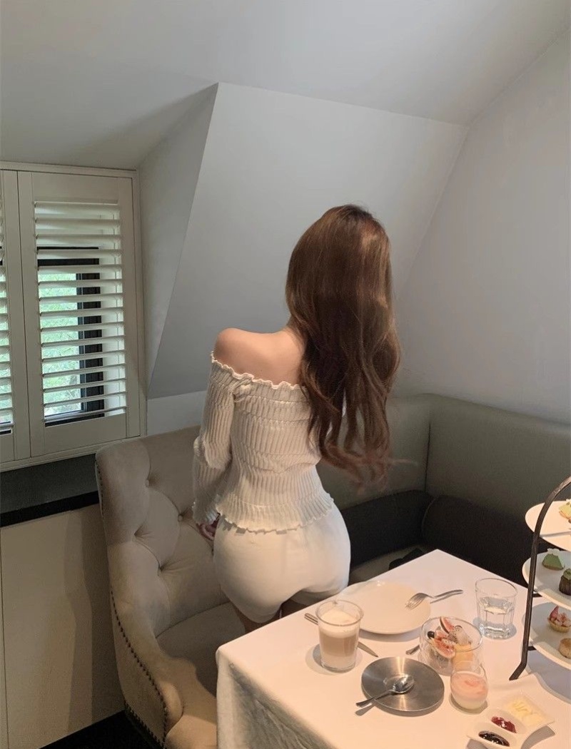 Knitted bottoming shirt enticement tops for women
