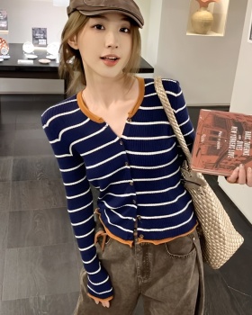 Pullover slim cardigan Korean style tops for women