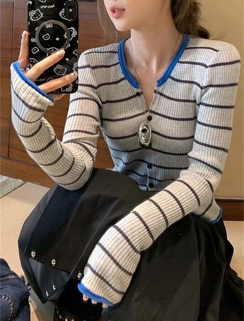 Pullover slim cardigan Korean style tops for women