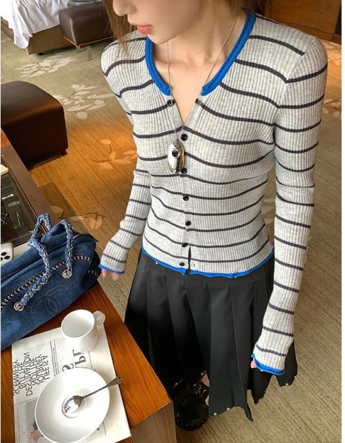 Pullover slim cardigan Korean style tops for women
