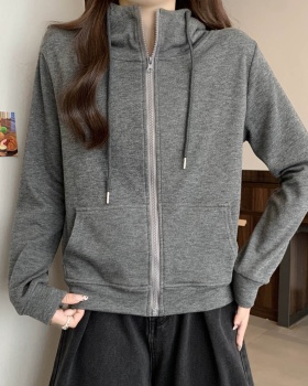 All-match hooded coat lazy simple cardigan