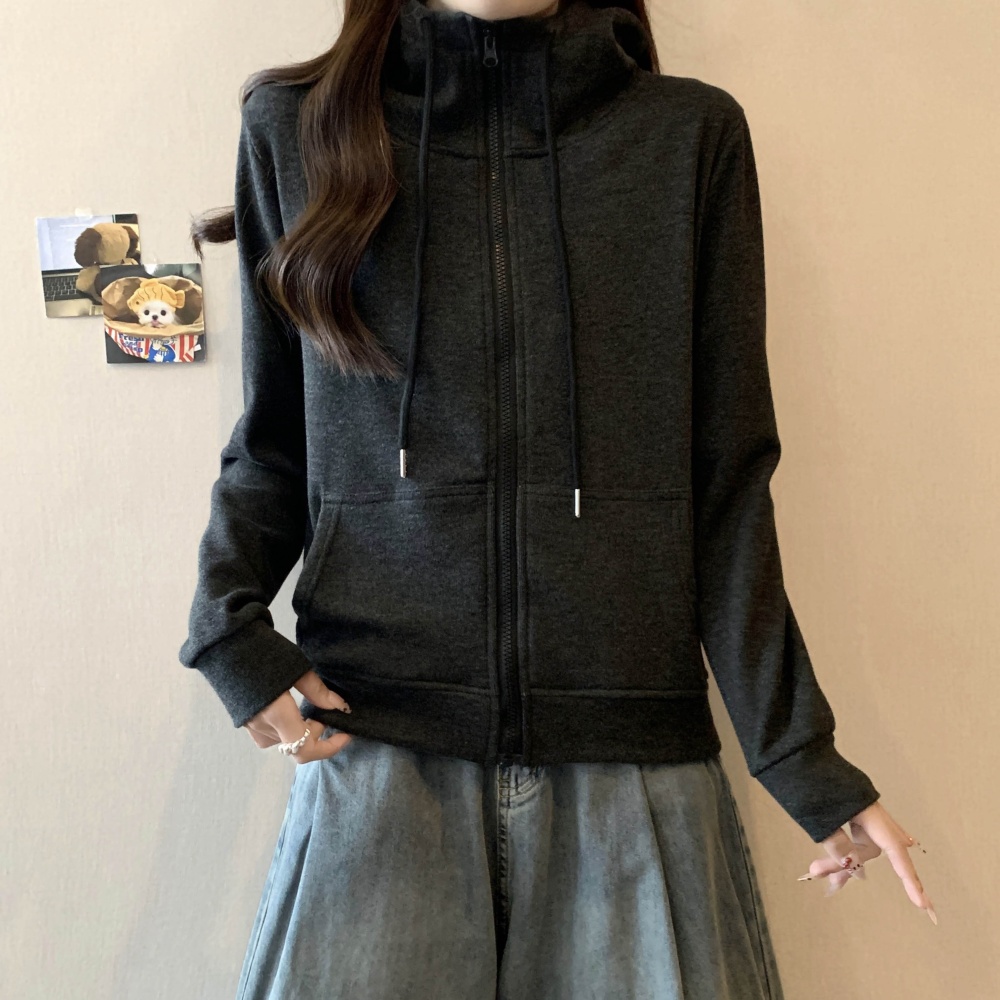 All-match hooded coat lazy simple cardigan