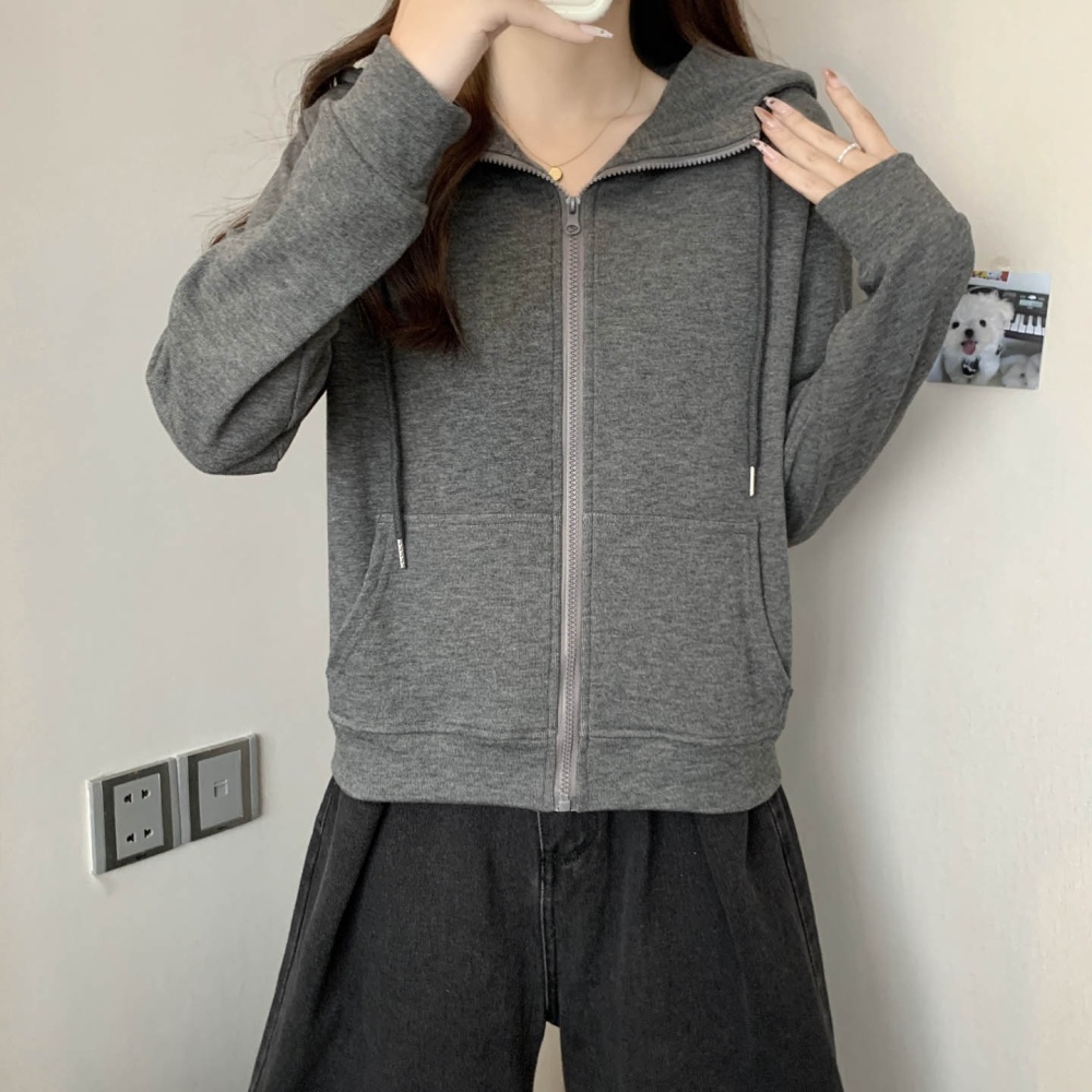 All-match hooded coat lazy simple cardigan