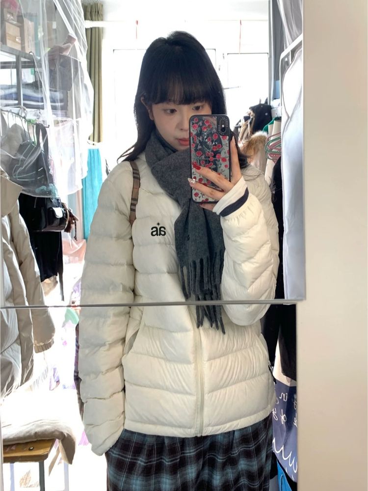Couples thin bread clothing Casual white down coat for women
