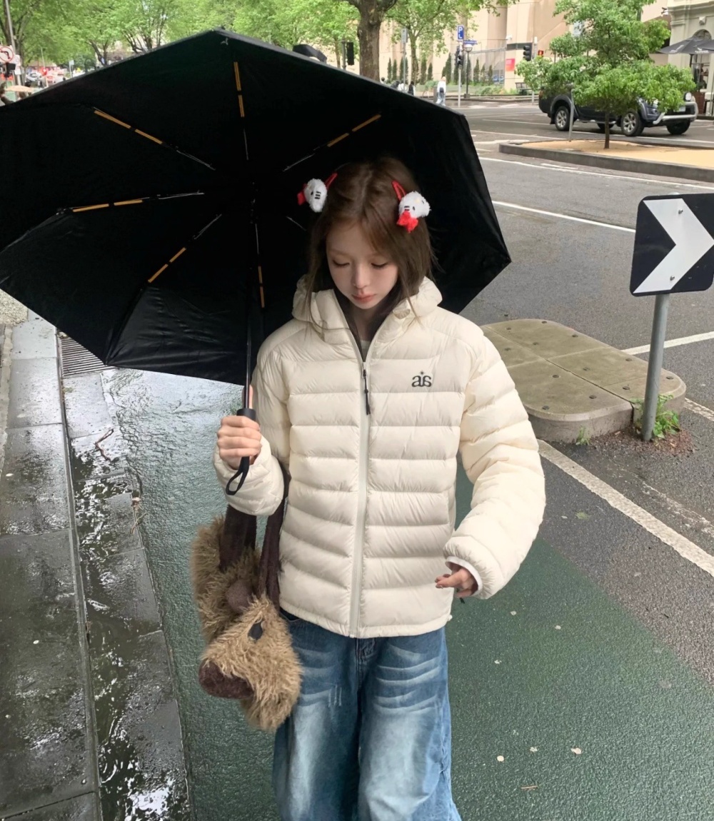 Couples thin bread clothing Casual white down coat for women