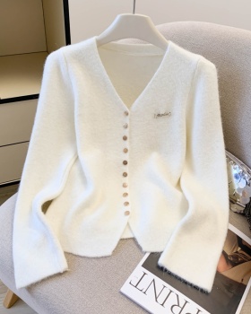 Temperament V-neck sweater autumn and winter slim tops