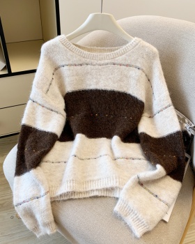 Autumn retro long sleeve pullover sweater for women