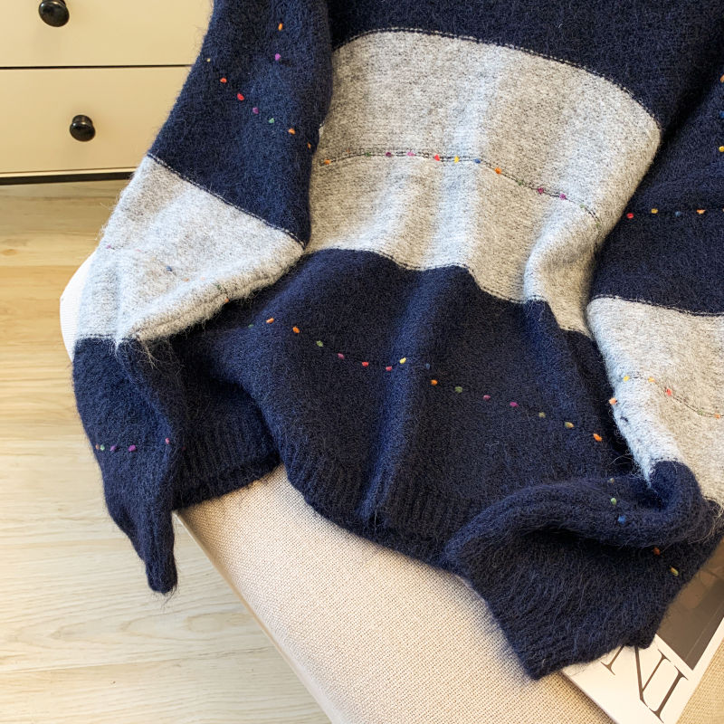 Autumn retro long sleeve pullover sweater for women