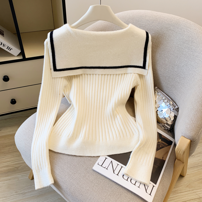 College style all-match tops autumn sweater for women
