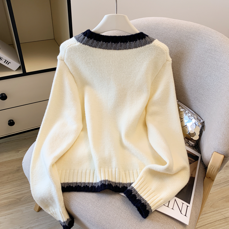 Knitted short sweater autumn cardigan for women