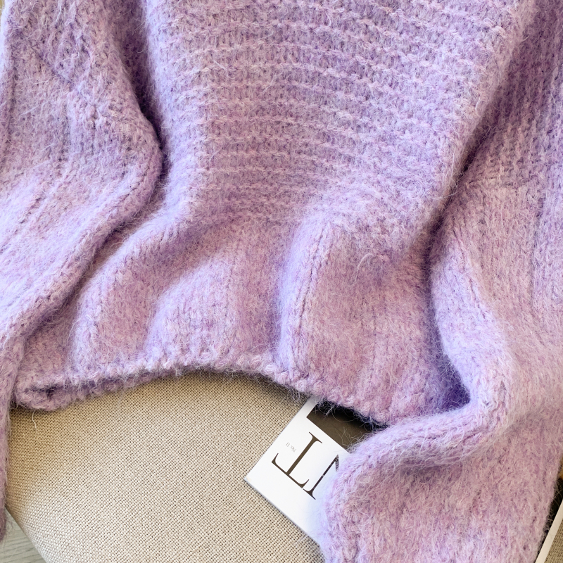 Slim loose lazy tops knitted Korean style sweater for women