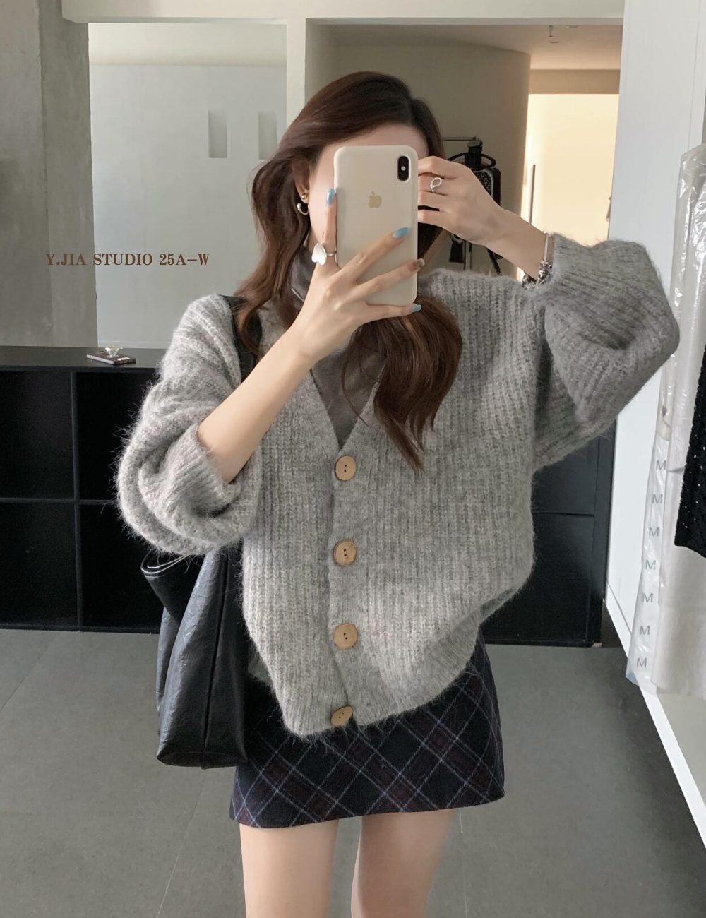 Niche lazy sweater knitted V-neck cardigan for women