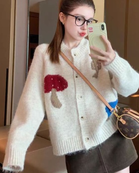 Autumn loose knitted sweater mushroom lazy coat for women