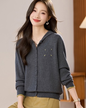 Korean style thin hooded sweater short autumn coat