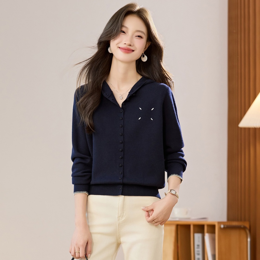 Korean style thin hooded sweater short autumn coat