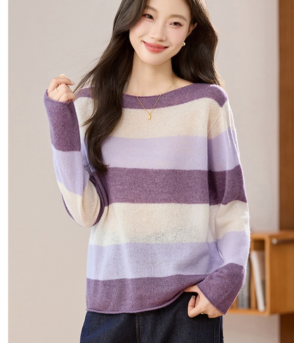 Horizontal collar sweater lazy shirts for women