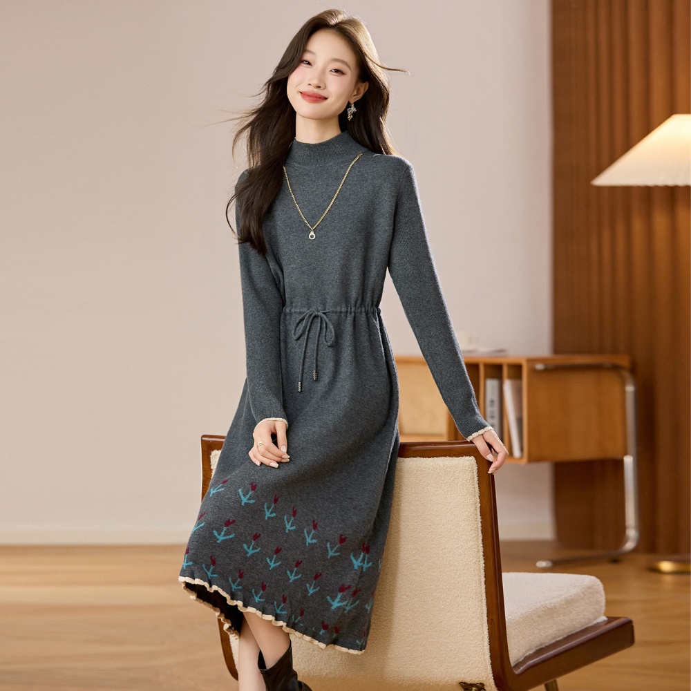 Drawstring sweater dress inside the ride dress for women