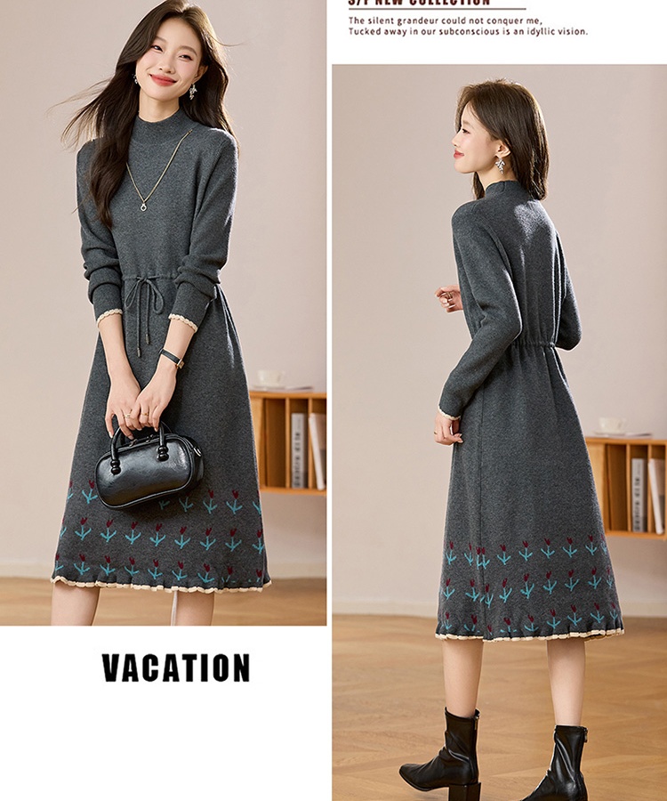 Drawstring sweater dress inside the ride dress for women