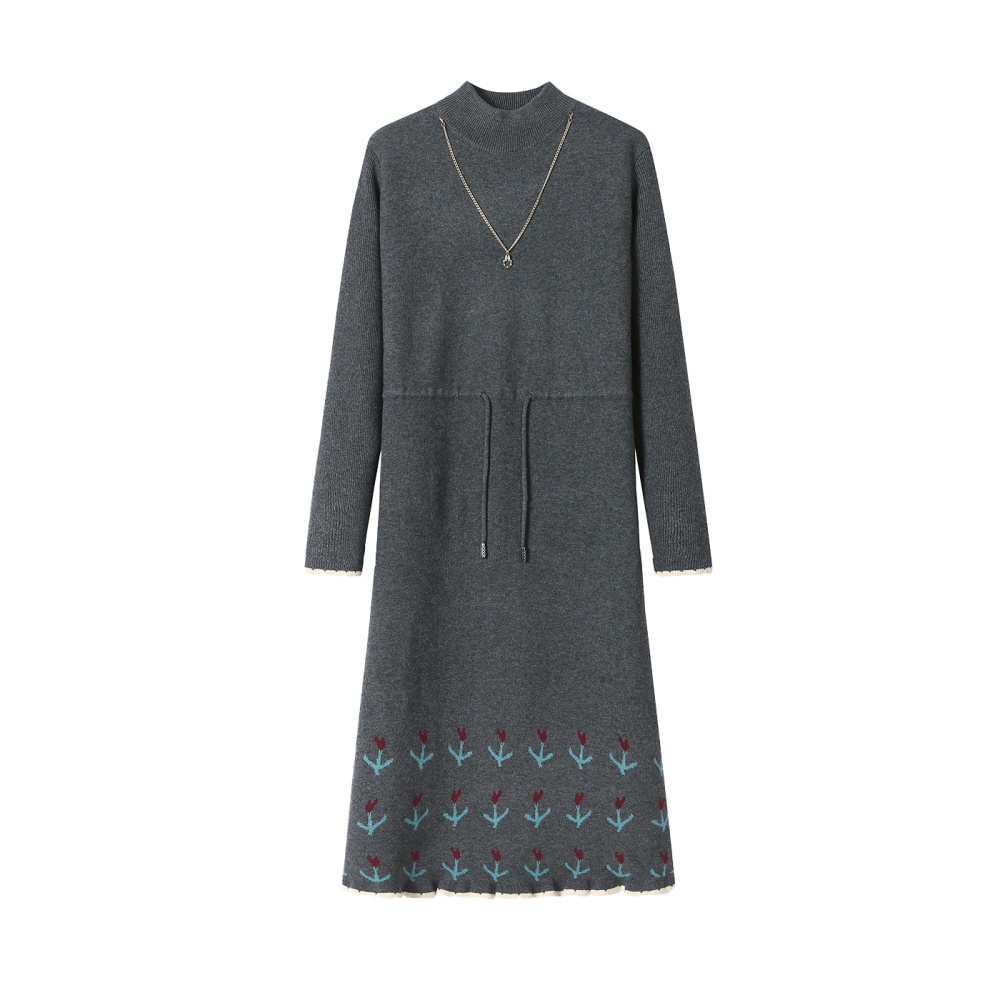 Drawstring sweater dress inside the ride dress for women