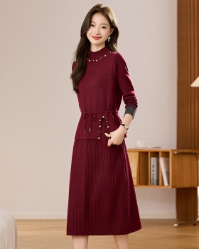Winter long waistcoat knitted pure sweater for women