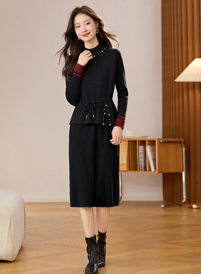 Winter long waistcoat knitted pure sweater for women