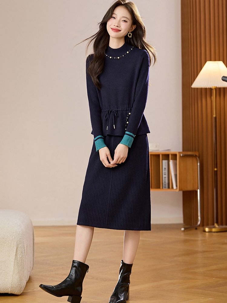 Winter long waistcoat knitted pure sweater for women