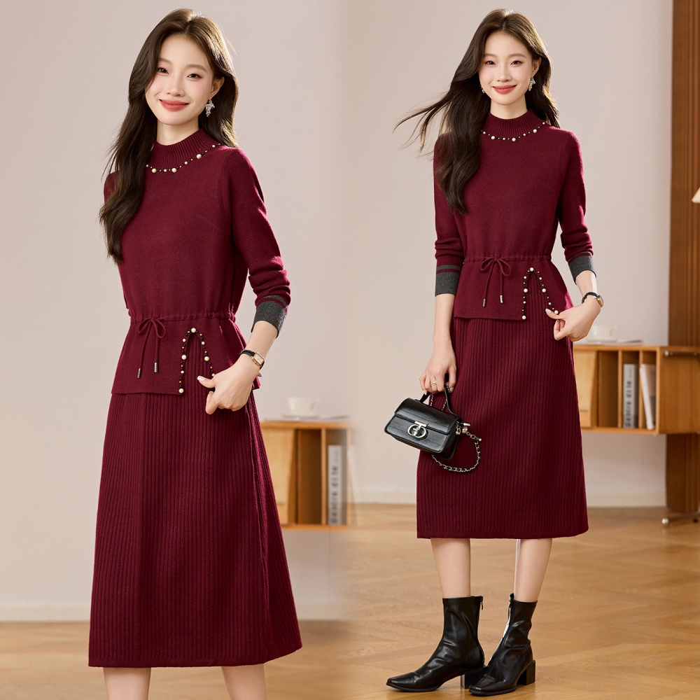 Winter long waistcoat knitted pure sweater for women