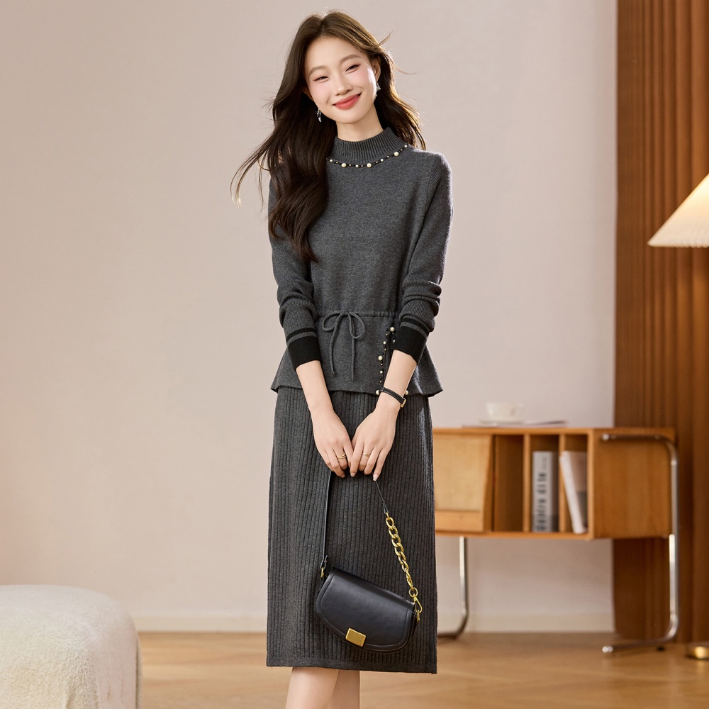 Winter long waistcoat knitted pure sweater for women
