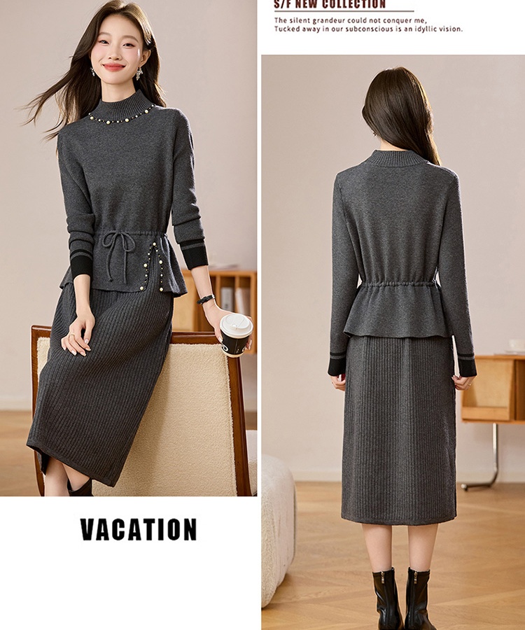 Winter long waistcoat knitted pure sweater for women