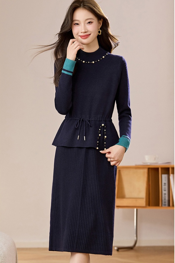 Winter long waistcoat knitted pure sweater for women