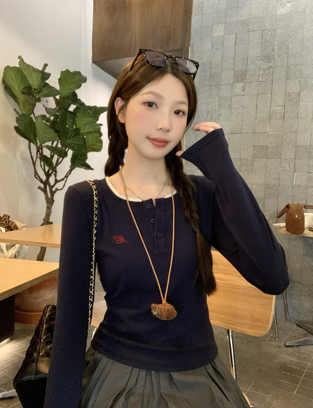 American style autumn tops large yard lace T-shirt