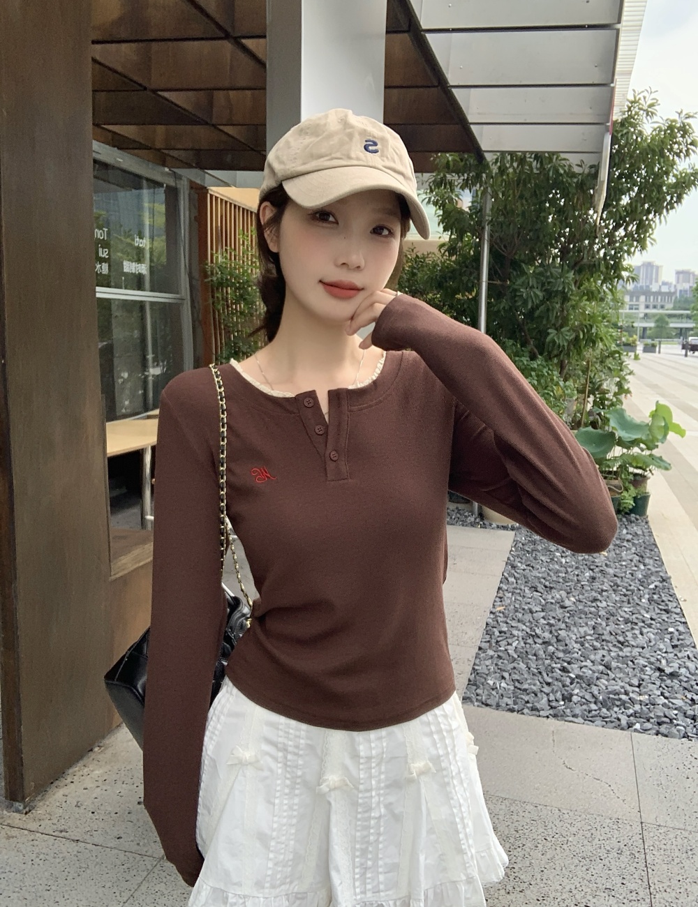 American style autumn tops large yard lace T-shirt