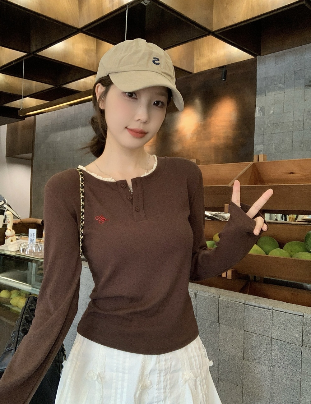 American style autumn tops large yard lace T-shirt