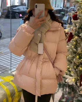 Slim temperament coat pinched waist cotton coat for women