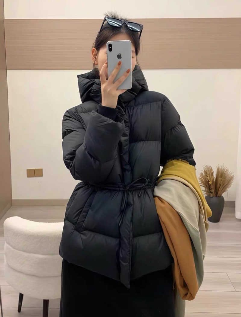 Slim temperament coat pinched waist cotton coat for women