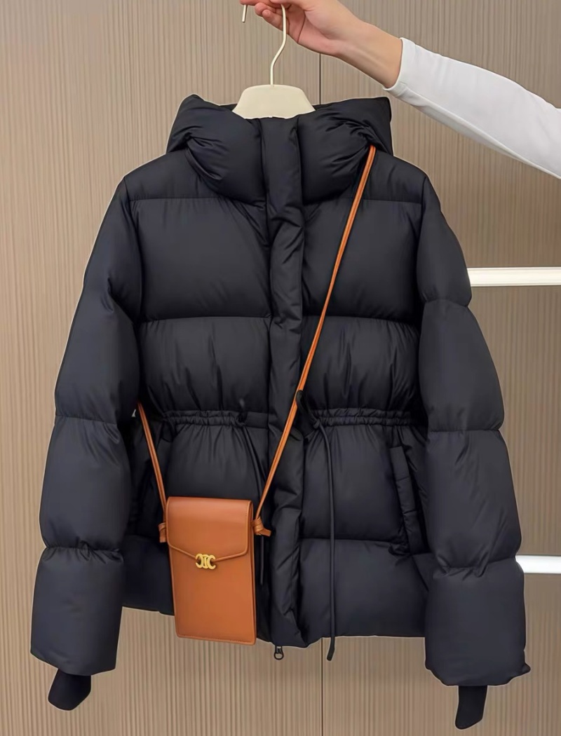 Slim temperament coat pinched waist cotton coat for women