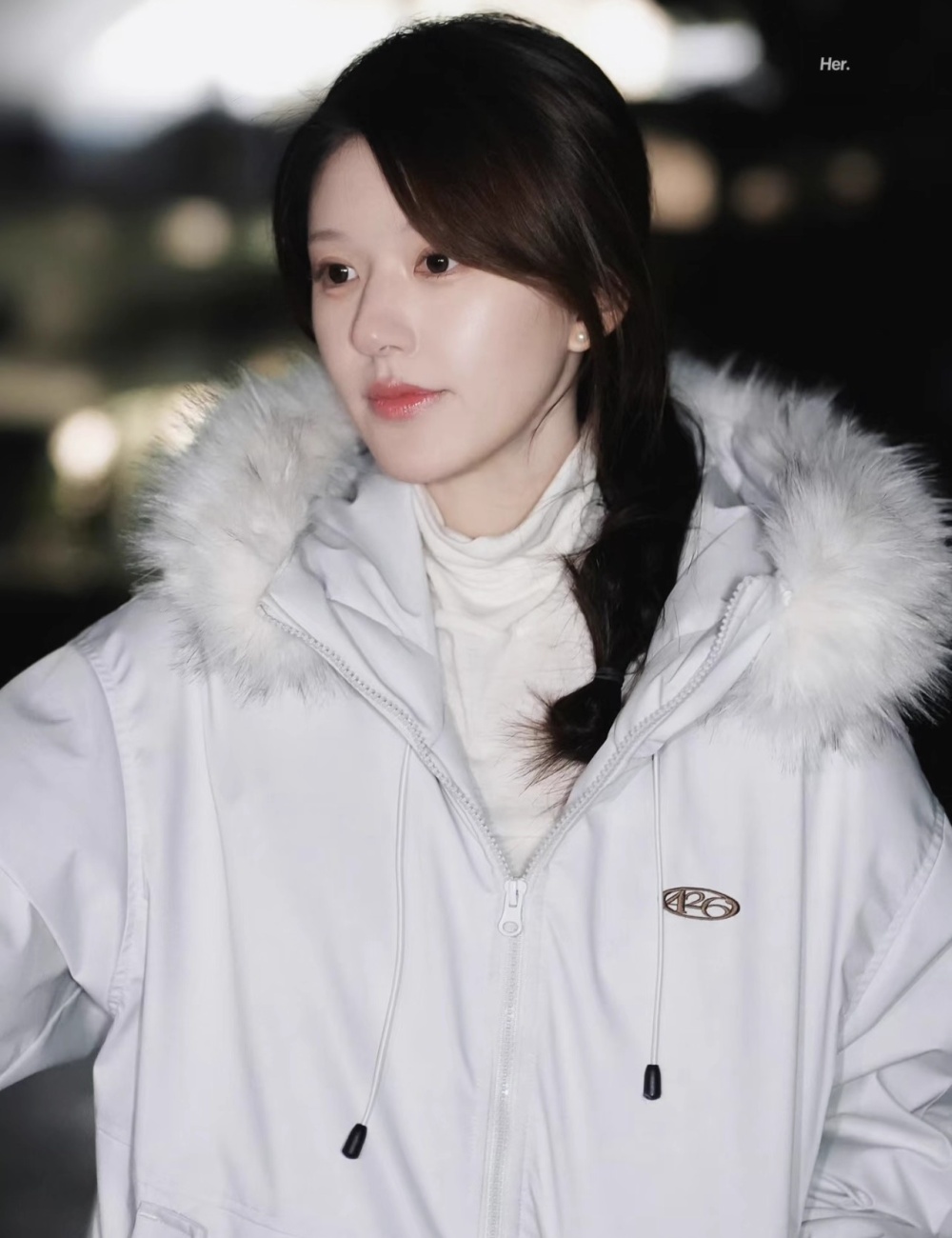 Winter down coat fur collar thick cotton coat for women