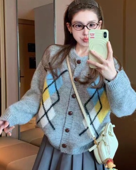 Retro autumn sweater lazy quilted coat for women