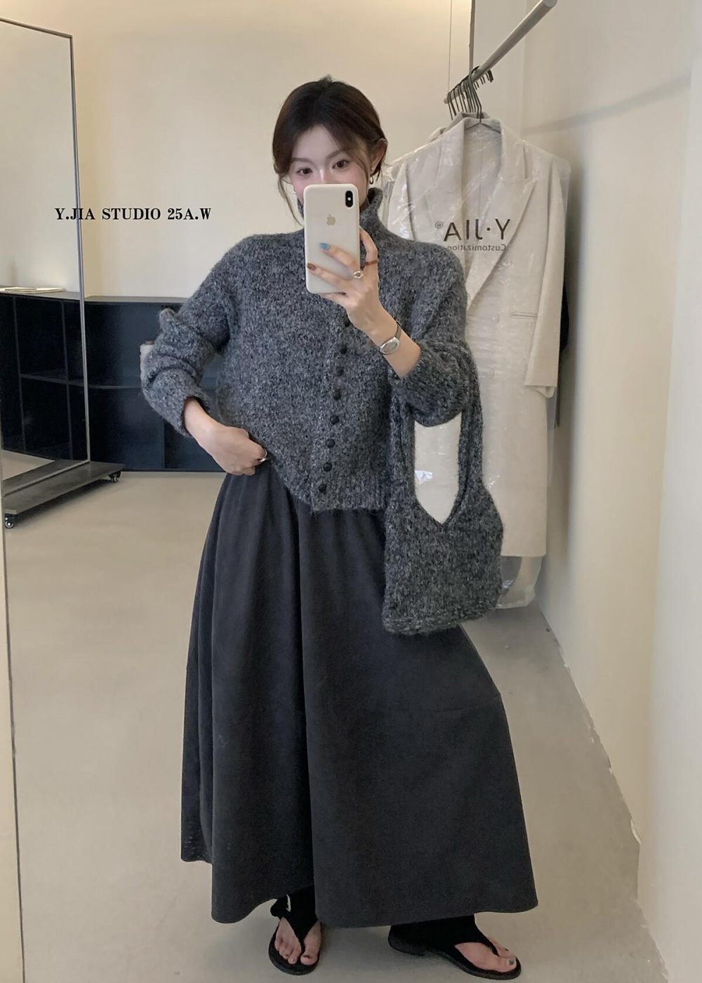 Casual knitted cardigan single-breasted thermal sweater